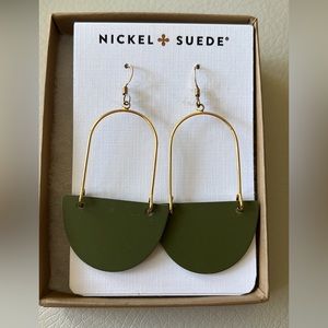 Nickel & Suede Olive Isla Earrings